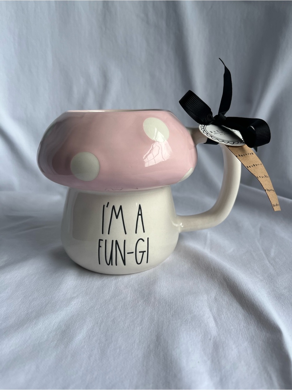 Rae Dunn Pink and White Mushroom Mug